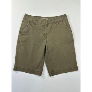 Vtg Alpine Design Shorts Sz 8 Olive Green Stretch Cotton Hiking Bermuda Gorpcore